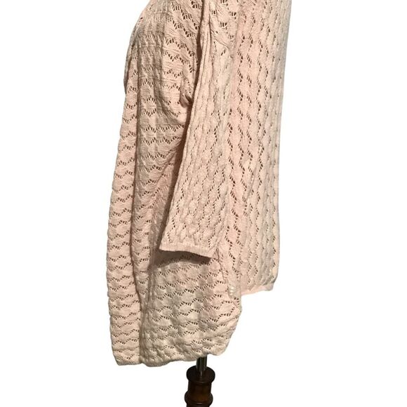 J.Jill Light Pink 3/4 Sleeve Waterfall Shawl Sweater - Picture 4 of 9